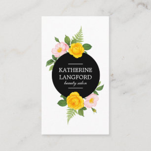 Minimal Floral Wreath Beauty Salon White Business Card