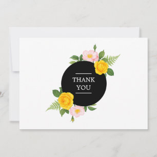 Minimal Floral Wreath Beauty Salon White Thank You Card