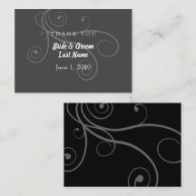 Minimal Flourishes Wedding Thank You Card