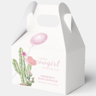 Minimal Flower Cactus Balloon Cowgirl Baby Shower Favour Box