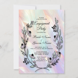 Minimal Flower Engagement Invitation