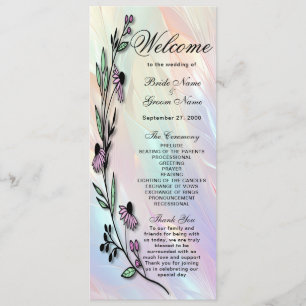 Minimal Flower Wedding Program Programme