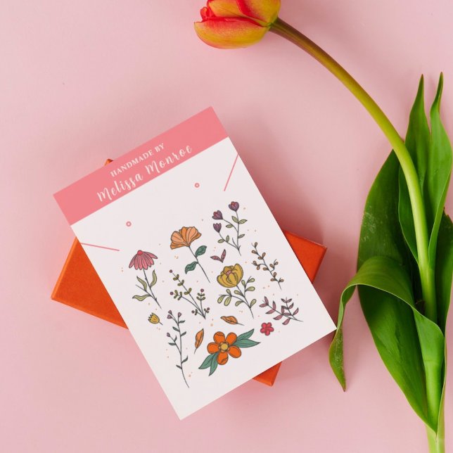 Minimal Flowers Necklace Jewellery Display Card (Creator Uploaded)