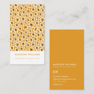 Minimal Flowers Stylish Trendy Modern Business Car Card