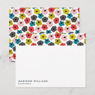 Minimal Flowers Stylish Trendy Modern Note Card