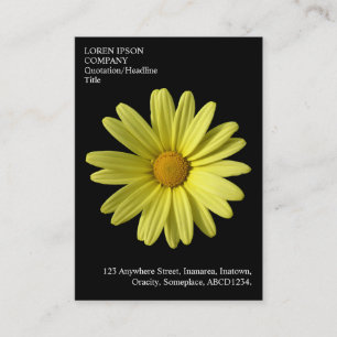 Minimal Flowers - Yellow Daisy - Black Business Card