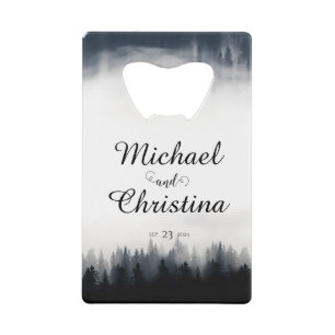 Minimal foggy spruce forest nature wedding