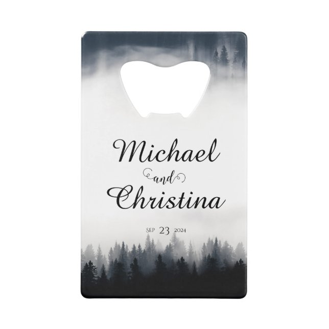 Minimal foggy spruce forest nature wedding (Front)