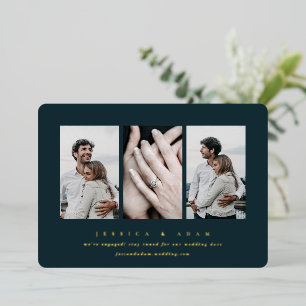 Minimal Foil 3 Photo Engagement Announcement