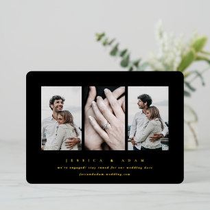 Minimal Foil 3 Photo Engagement Announcement