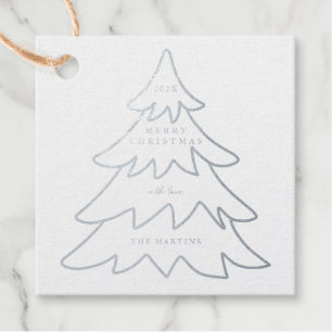 Minimal Foil Christmas Tree Photo Favour Tags