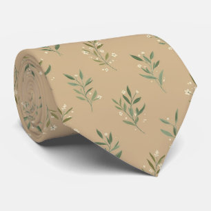 Minimal Foliage Floral Pattern Tie