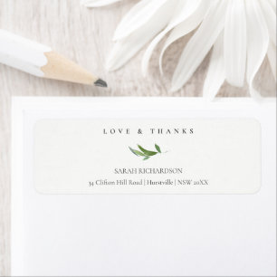 Minimal Foliage Greenery Address Love & Thanks