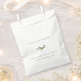 Minimal Foliage Greenery Wedding Thank You Favour Bags