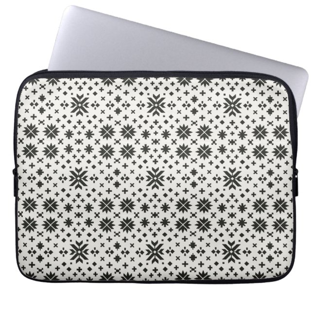Minimal Folk Geometry Seamless Pattern  Laptop Sleeve (Front)