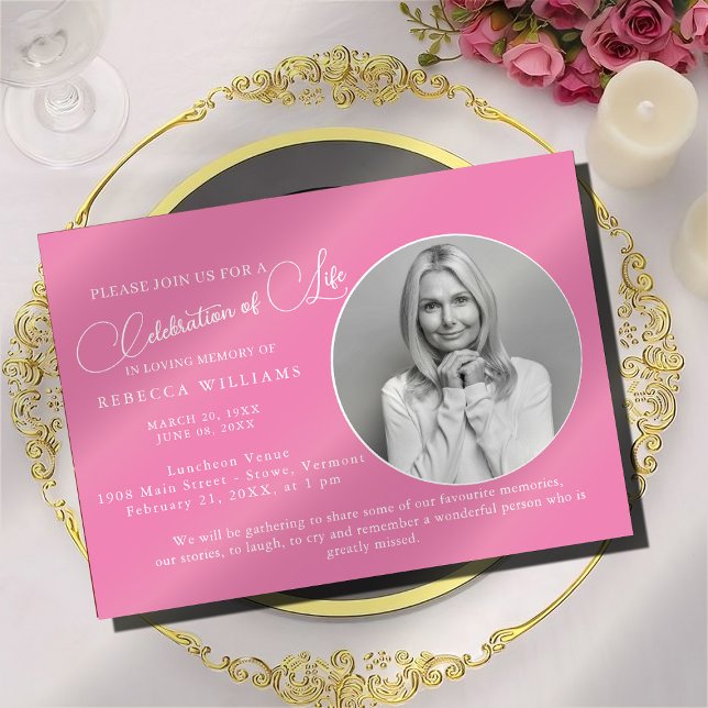 Minimal For Her Celebration of Life Invitation (Creator Uploaded)