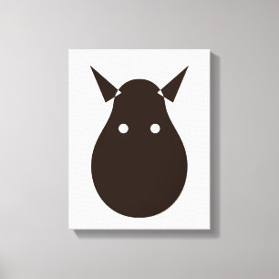 Minimal Fox Silhouette Simple Animal Illustration Canvas Print