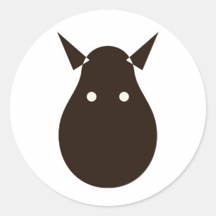 Minimal Fox Silhouette Simple Animal Illustration Classic Round Sticker