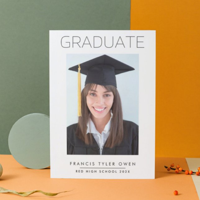 Minimal Frame GRADUATE High School Photo Announcement (Creator Uploaded)