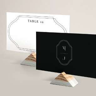 Minimal Frame Table Number & Wedding Monogram Place Card