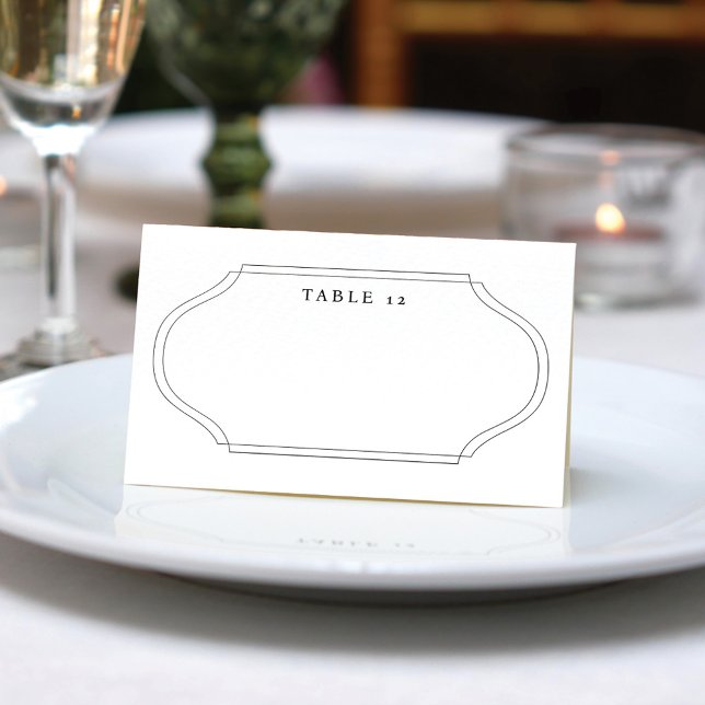 Minimal Frame Table Number & Wedding Monogram Place Card (Creator Uploaded)