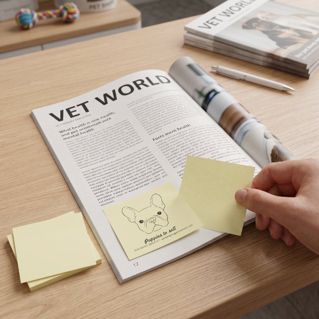 Minimal French Bulldog Guerrilla Post‑it – Tiny Pu Post-it Notes (Creator Uploaded)