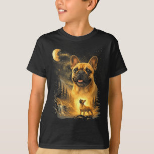 Minimal French Bulldog Howling Moon Vintage T-Shirt