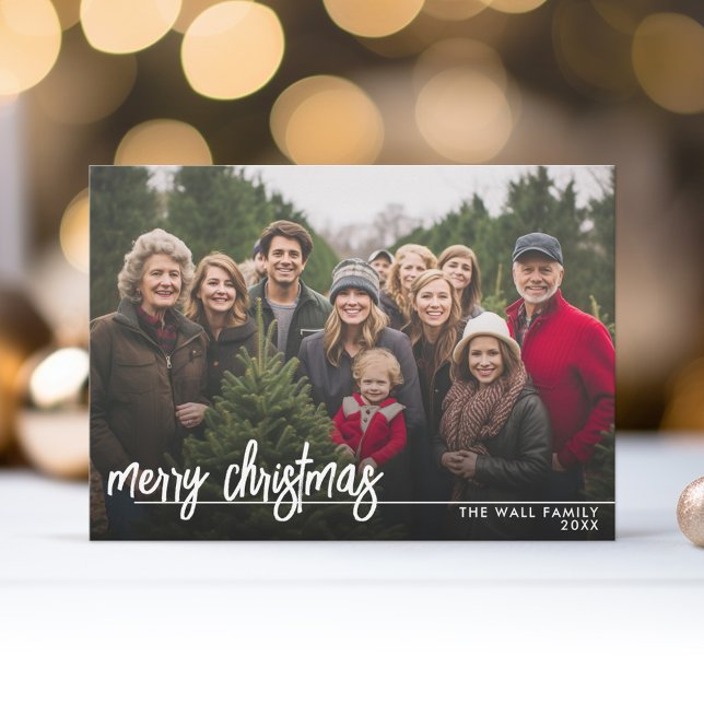 Minimal Front - Party on the Back - Photo Holiday Card (Tie Dye Christmas Card with 1 Photo - Download Option Available)
