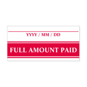 Minimal "FULL AMOUNT PAID" Rubber Stamp