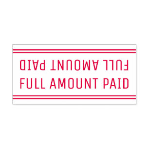 Minimal "FULL AMOUNT PAID" Rubber Stamp