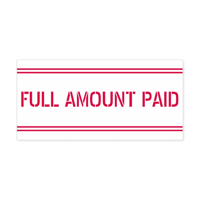 Minimal "FULL AMOUNT PAID" Rubber Stamp (Design)