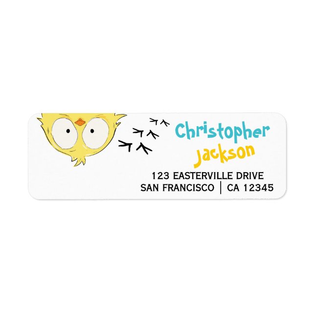 Minimal Fun Funny Crazy Chicken Label (Front)