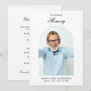 Minimal Funeral Program Elegant Photo Memorial Programme