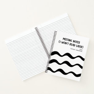 Minimal Funny Coworker Meetings Office Name Year Notebook