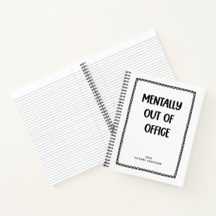 Minimal Funny Coworker Office Name Year Notebook