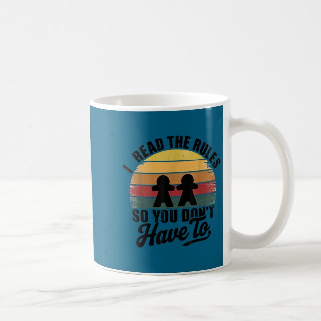 Minimal Funny i read rules so you don't board game Coffee Mug (Right)