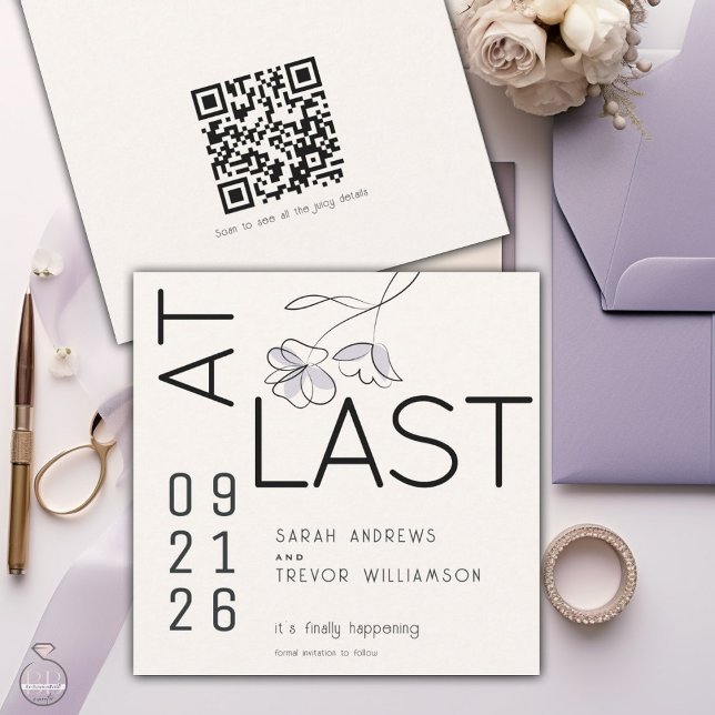 Minimal Funny Modern Floral Dusty Plum and Buff  Invitation (Creator Uploaded)