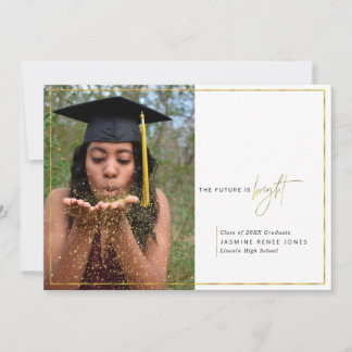 Minimal Future Is Bright Photo Graduation Announcement