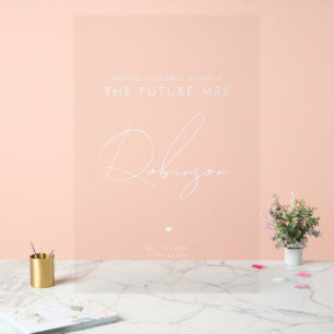 Minimal FUTURE MRS Bridal Shower Welcome White Acrylic Sign