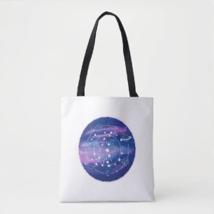 Minimal Galaxy Moon Design   Cosmic Aesthetic Art Tote Bag