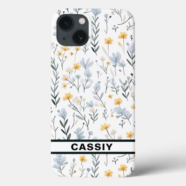 Minimal Gentle Colourful Garden Wildflowers Nurser Case-Mate iPhone Case (Back)