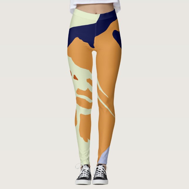 Minimal Geometric Abstract  Leggings (Front)