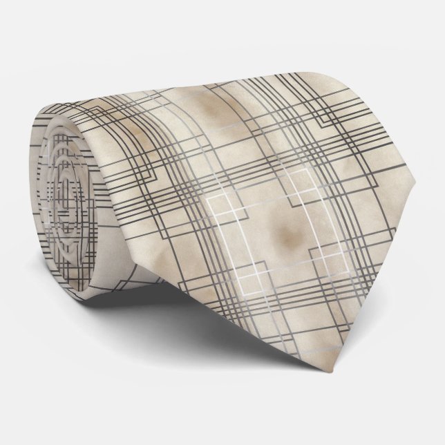 Minimal Geometric Grid Pattern Tie (Rolled)