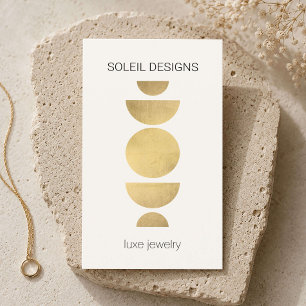 Minimal Geometric Jewellery Designer Ivory Business Card