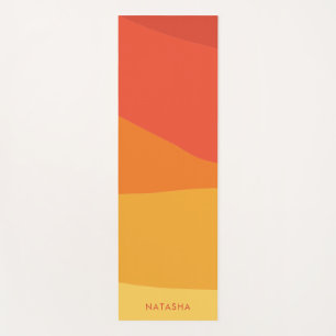 Minimal Geometric Red Orange Yellow Fitness Yoga Mat