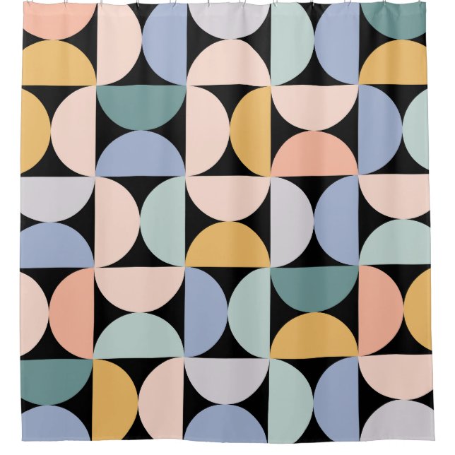 Minimal Geometry: Scandinavian Artwork Poster Shower Curtain (Front)