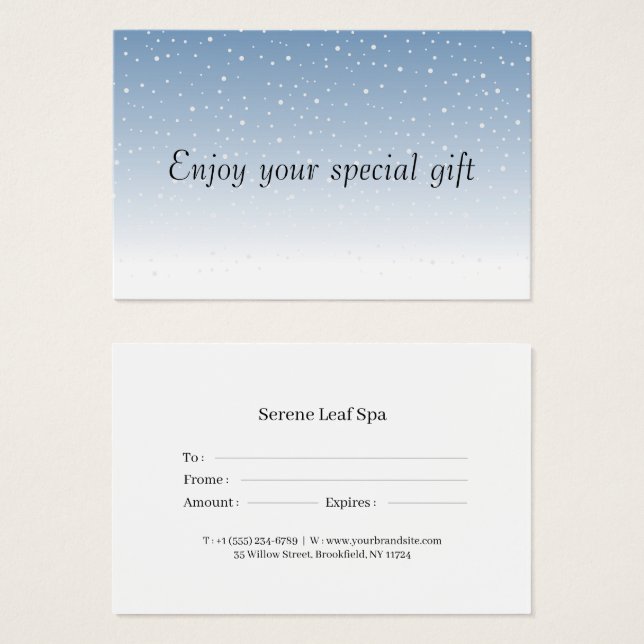 Minimal Gift Certificate Card for Small Businesses (Front & Back)