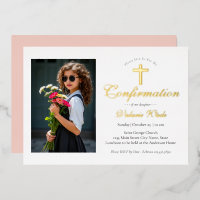 Minimal Girls Photo Confirmation Invitations