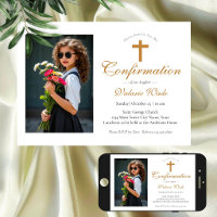 Minimal Girls Photo Confirmation Invitations