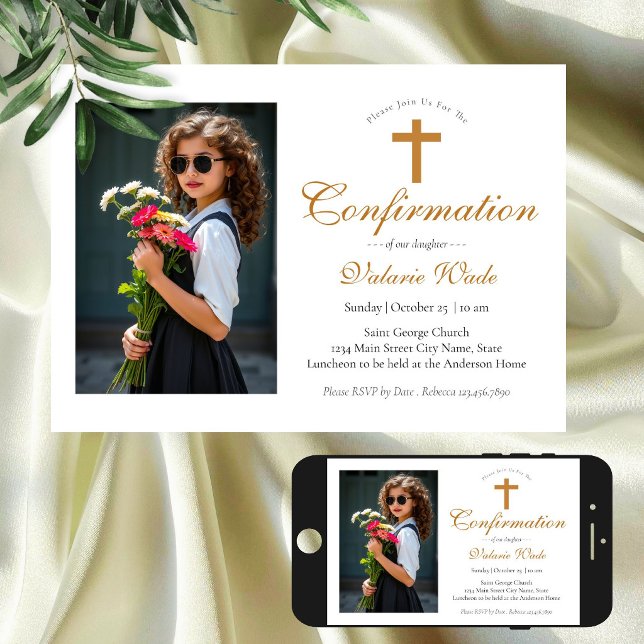 Minimal Girls Photo Confirmation Invitations (Creator Uploaded)